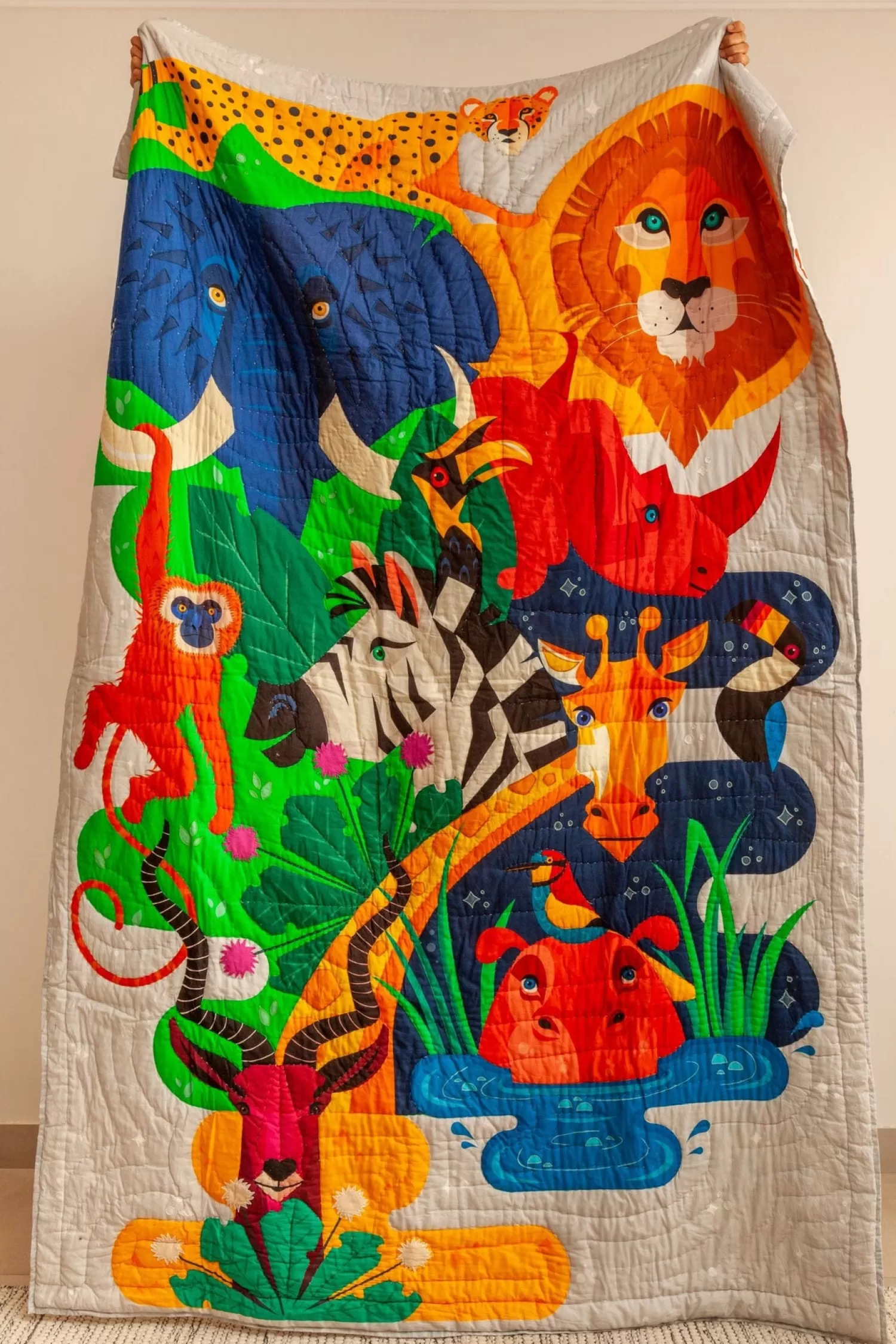 ZOOKEEPER Kids^ Tall Tales And Long Snouts Quilt